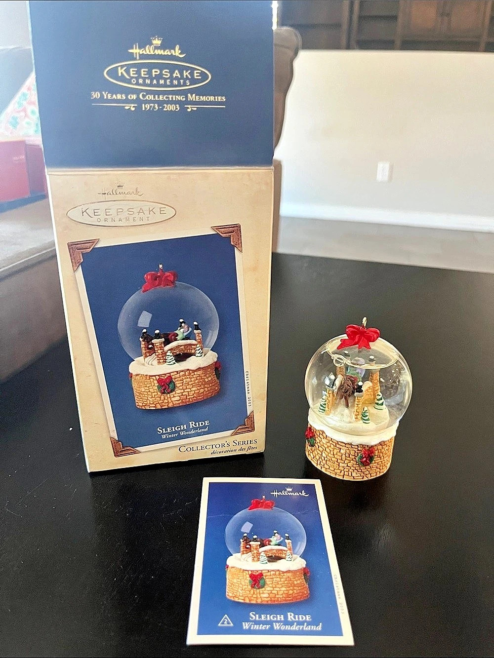 Hallmark Sleigh Ride Holiday Snow Globe Ornament